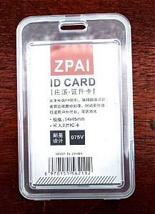 Porta Crachá Cartão Transparente Dupla Face Vertical