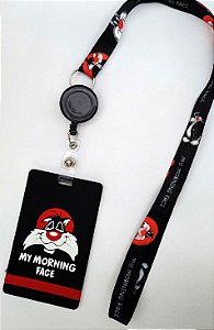 Kit Cordão + Porta Crachá Retrátil + Porta Cartão Emborrachado Frajola
