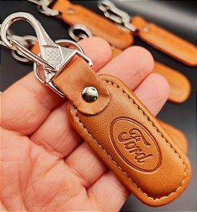Chaveiro Mosquetão Couro Carro Ford