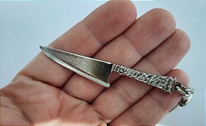 Chaveiro Miniatura Faca Prata