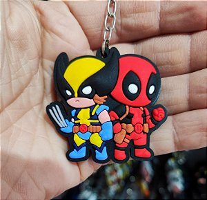 Chaveiro Emborrachado Dead Pool e Wolverine