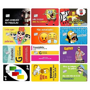 Kit 12 Adesivos para Cartão De Crédito Séries e Desenhos