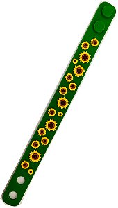 Pulseira Silicone Verde Girassol
