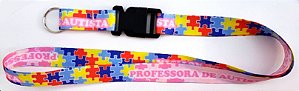 Cordão com Engate Rápido Autismo Professora de Autista