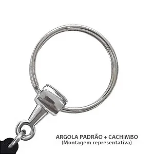 100 Und Argolas Tipo Cachimbo Chaveiro 22mm Elo Aço Niquelado