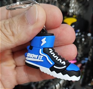 Chaveiro 3d Emborrachado Tênis Azul