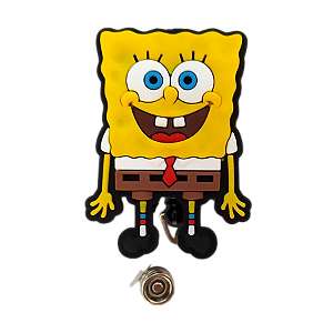 Porta Crachá Retrátil com Aplique Bob Esponja