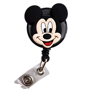 Porta Crachá Retrátil com Aplique Disney Mickey
