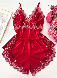 Baby Doll Rendinha Vermelho