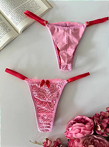 Calcinha Collor - Vermelho/Rosa