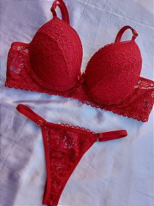 Conjunto Helena com bojo - Vermelho