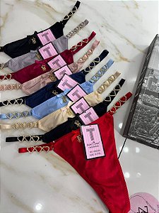 Calcinha VS Acetinada - Strass corações