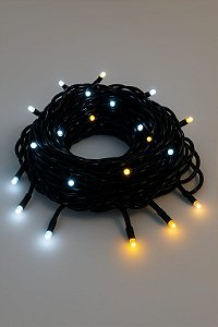 PISCA BRANCO COM PONTOS AMARELOS FIO PRETO 10M 110V