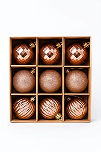 BOLAS DE NATAL 5CM COM 9 BOLAS