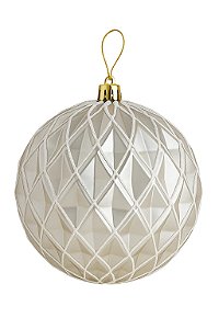 BOLA NATALINA DECORADA 10CM CHAMPANHE