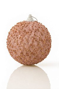 BOLA NATALINA DECORADA 10CM ROSE