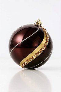 BOLA NATALINA DECORADA 10CM BORDO