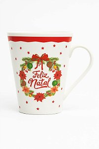 CANECA MELAMINA 330ML VINTAGE BCO/VERM