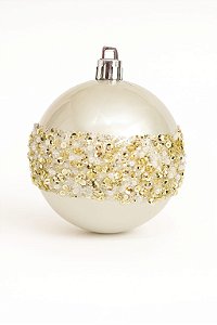 BOLA NATALINA DECORADA 8CM PEROLA