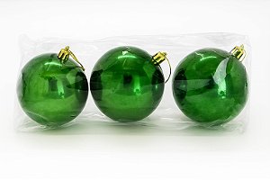 KIT BOLA NATALINA 8CM 3 UNIDADES VERDE