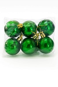 KIT BOLA NATALINA 4CM 6 UNIDADES VERDE