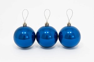 KIT BOLA NATALINA 8CM 3 UNIDADES AZUL