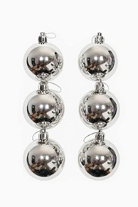 KIT BOLA NATALINA 6CM 6 UNIDADES PRATA