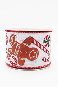 FITA NATALINA ARRAMADA 6X9 VERM/BCO