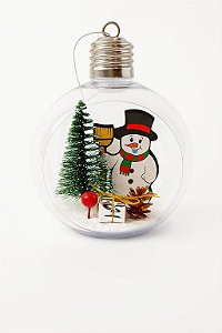 BOLA 10CM FIGURA NATALINA C/ NEVE