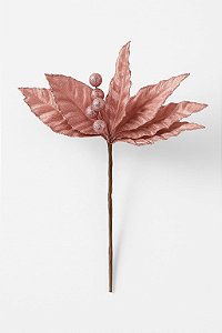 HASTE NATALINA 23CM 9 PETALAS ROSE