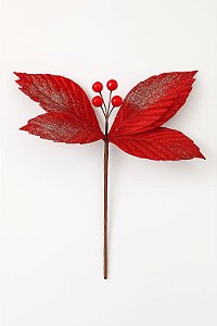 FLOR NATALINA 26CM 10 PETALAS VERMELHO