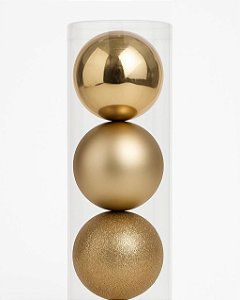 KIT BOLA NATALINA C/3 10CM SIENA