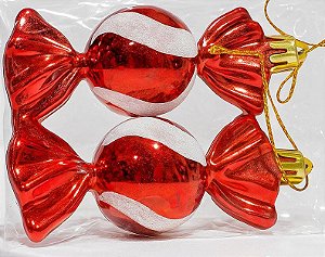 KIT DOCE NATALINO 11CM BOMBOM VERMELHO