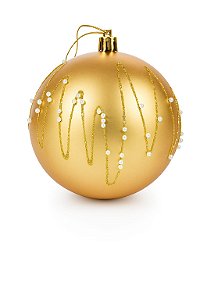 BOLA NATALINA DECORADA 10CM BRONZE