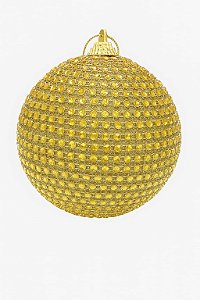BOLA NATALINA DECORADA 10CM DOURADA