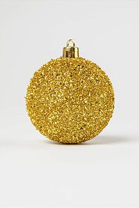 BOLA NATALINA DECORADA 10CM DOURADA