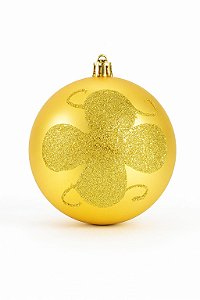 BOLA NATALINA DECORADA 10CM DOURADO