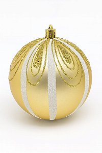 BOLA NATALINA DECORADA 10CM DOURADO