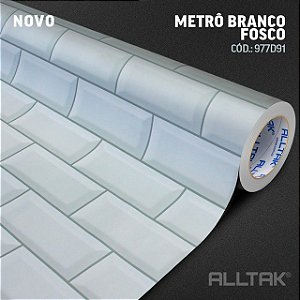 Papel de Parede Decor Metro Branco Fosco 1,22m