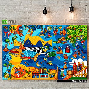 Quadro Tela em Canvas - Brasil Mix - Coleção Mônica Fuchshuber