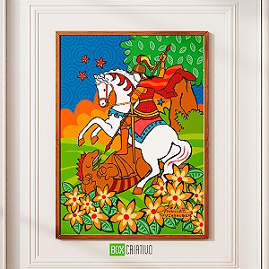 Quadro São Jorge - Moldura com vidro A4