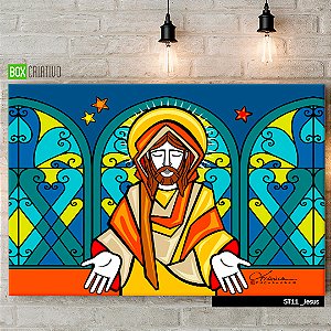 Quadro Jesus - Moldura com vidro A4