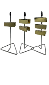 KIT SUPORTE METÁLICO CROMADO C/ PRENDEDOR PARA FITAS OLFATIVAS MOD 04