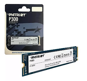 SSD Patriot P300, 512GB, M.2 2280 PCIE, Leitura até 1.700 MB/s, Gravação até 1.200 MB/s