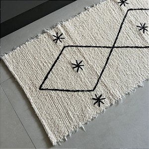 Tapetinho & Passadeira Boho Bordado Preto