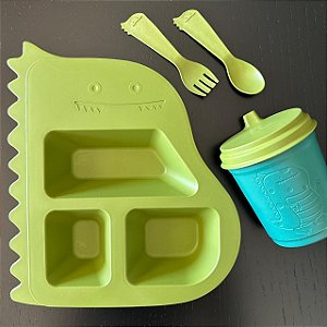 Prato c/ Copo Dino - 4 peças