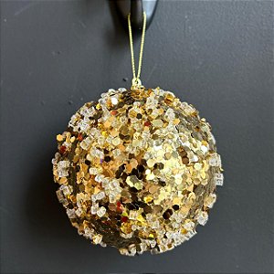 Enfeite p/ Árvore Bola Flocada 10 cm