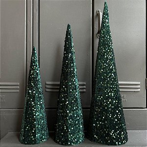 Pinheiro Natalino Decorativo Sequin - 3 peças