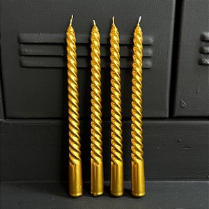 Vela Spin Gold 25 cm - 4 peças