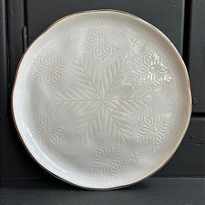 Prato Snowflake c/ Filete Dourado